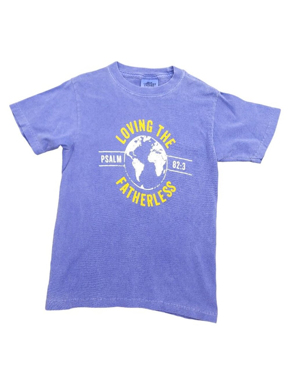 Kids Comfort Colors Loving the Fatherless Psalm 82:3 Blue T-Shirt Small Christia